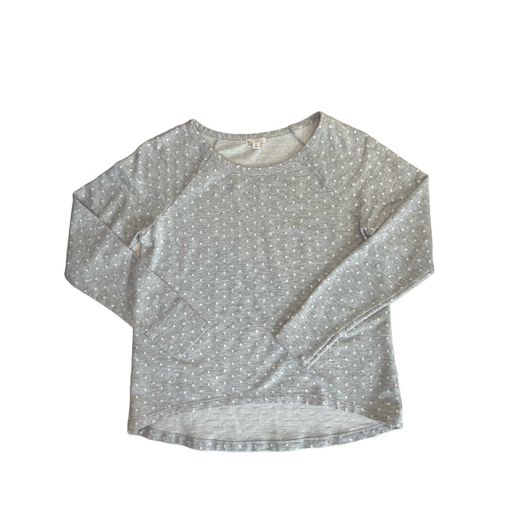 3/$27 Gap Crewneck Sweatshirt in Gray, White Polka Dots, Medium